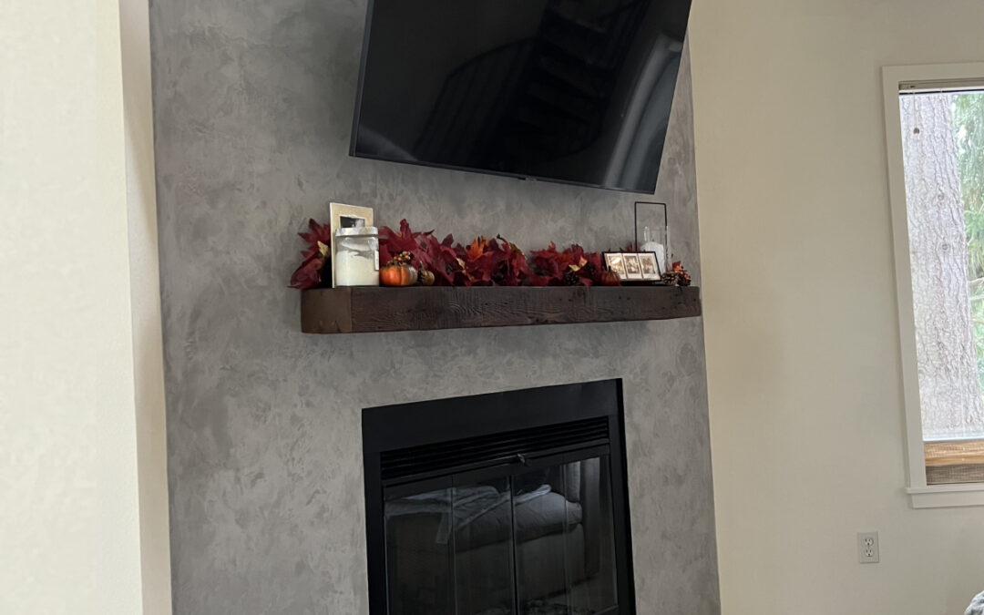 Fireplace wall transformation with Decorative Plaster
